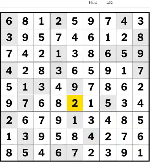 NYT Sudoku Hard 2nd July 2023