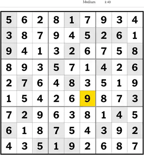 NYT Sudoku Medium 12th July 2023