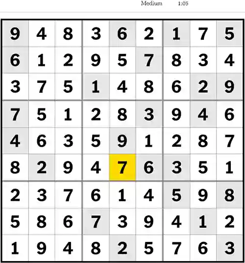 NYT Sudoku Medium 13th July 2023