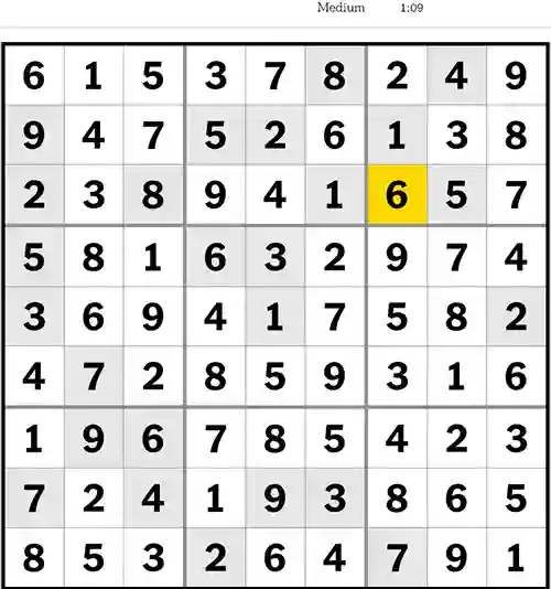 NYT Sudoku Medium 14th July 2023