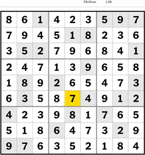 NYT Sudoku Medium 18th July 2023