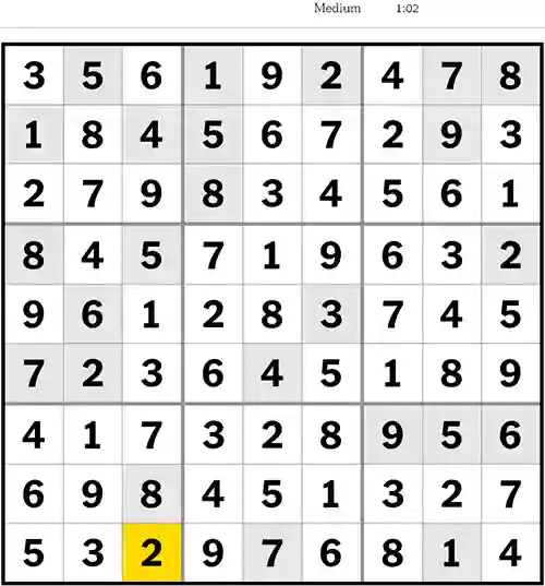 NYT Sudoku Medium 19th July 2023