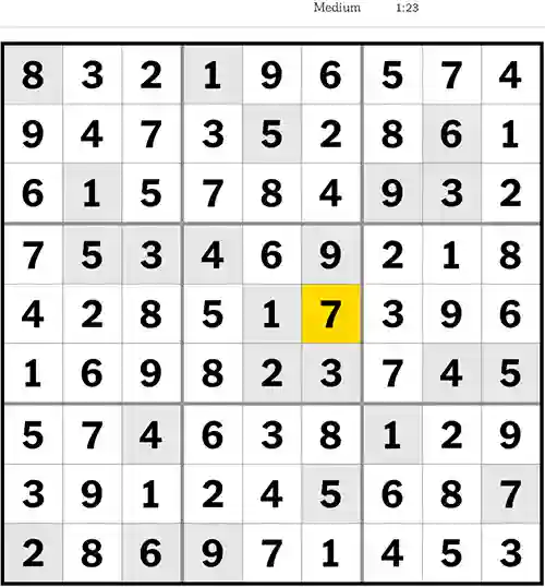NYT Sudoku Medium 1st August 2023