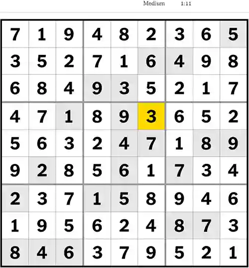 NYT Sudoku Medium 4th July 2023