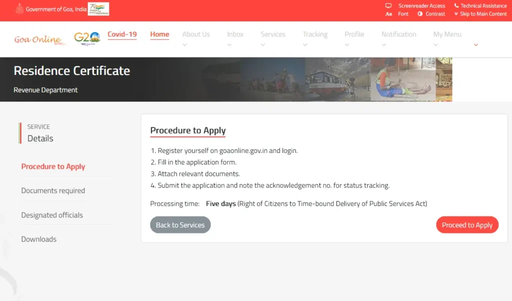Residence Certificate Procedure to Apply