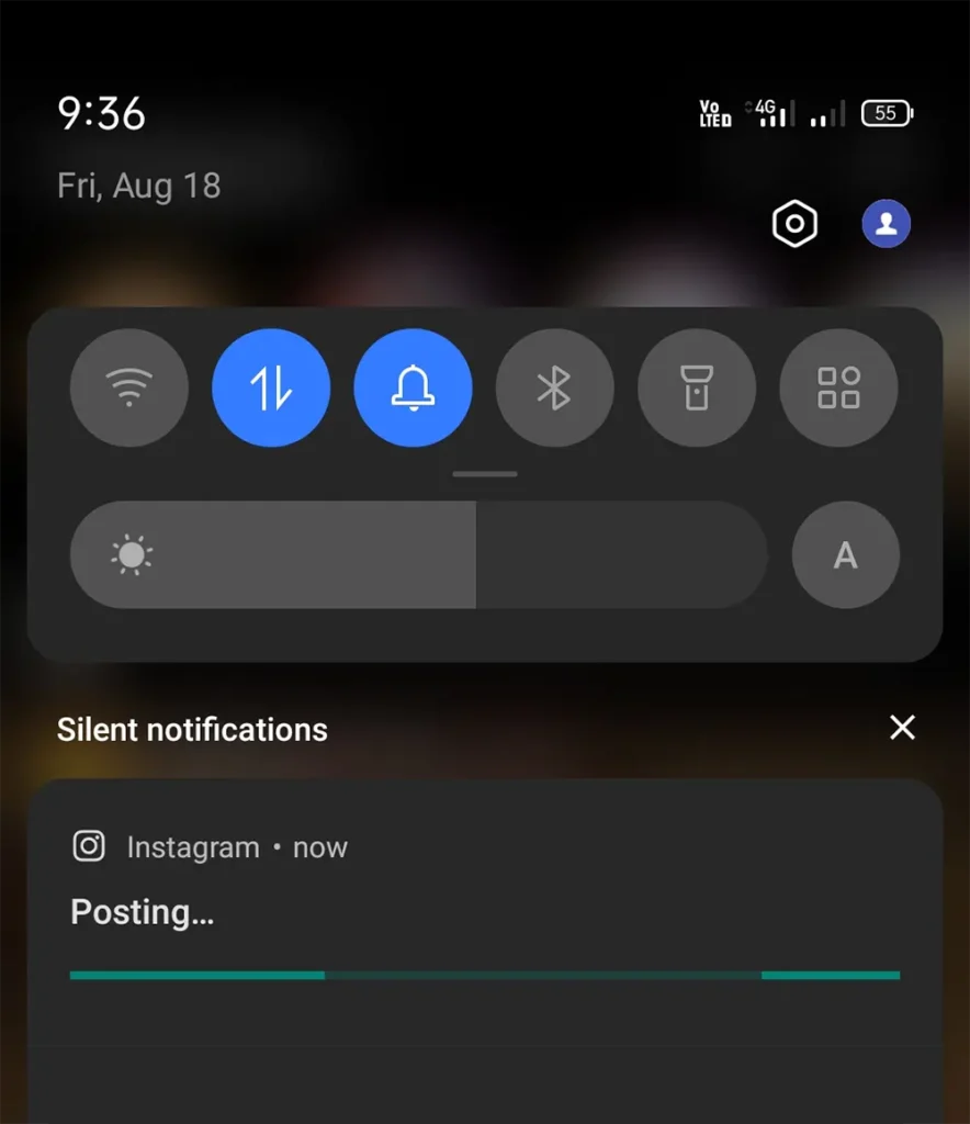 Instagram Video Posting Status Bar