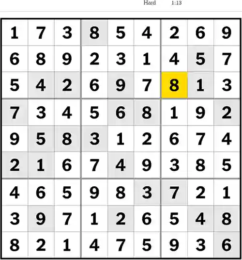 NYT Sudoku Hard 19th August 2023