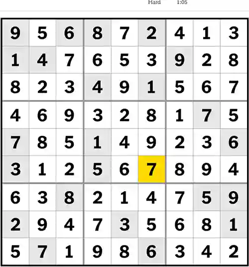 NYT Sudoku Hard 14th August 2023