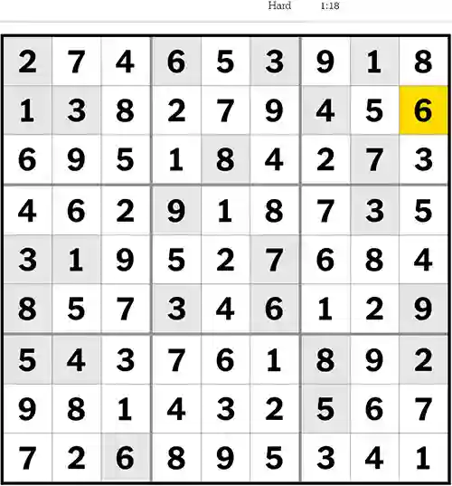 NYT Sudoku Hard 17th August 2023