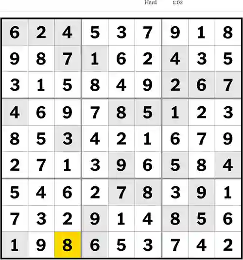 NYT Sudoku Hard 5th August 2023