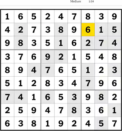 NYT Sudoku Medium 12th August 2023