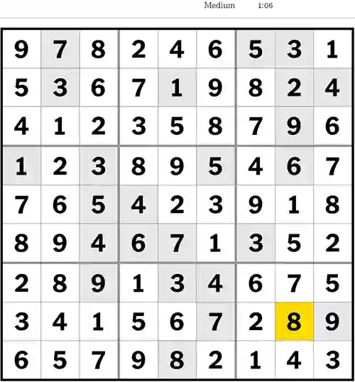 NYT Sudoku Medium 13th August 2023