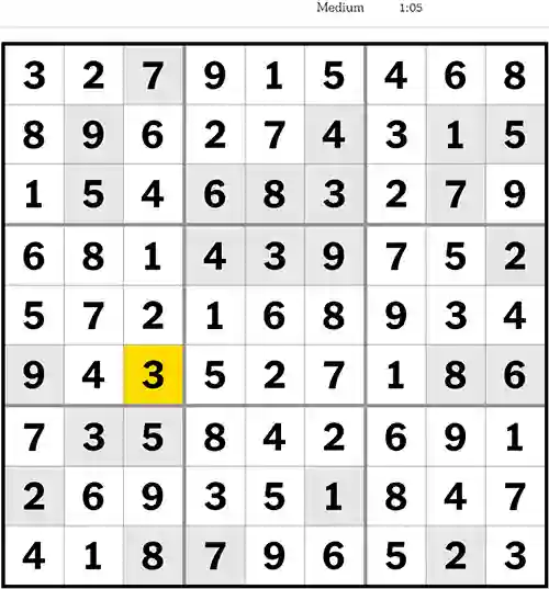 NYT Sudoku Medium 17th August 2023