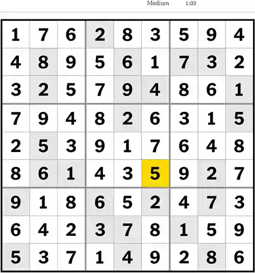 NYT Sudoku Medium 22nd August 2023