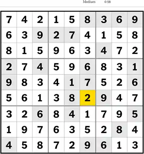 NYT Sudoku Medium 26th August 2023