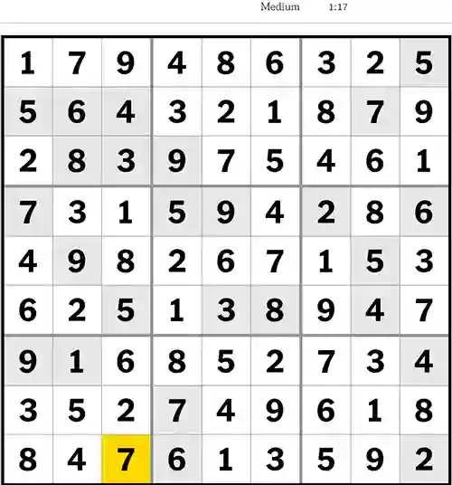 NYT Sudoku Medium 2nd August 2023