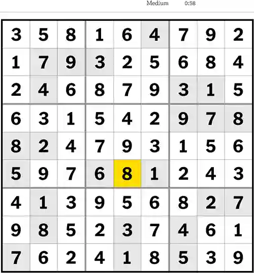 NYT Sudoku Medium 31st August 2023