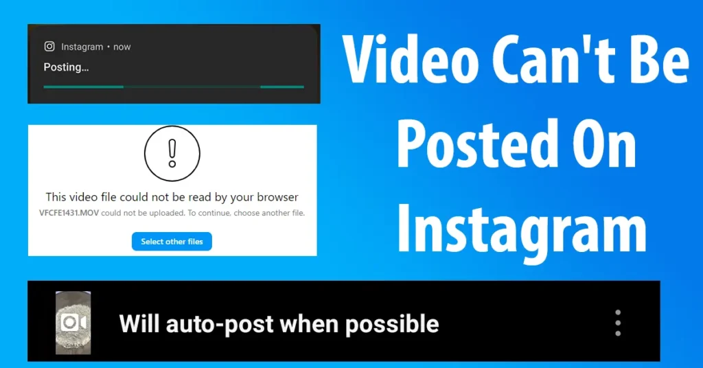Video Can't Be Posted On Instagram