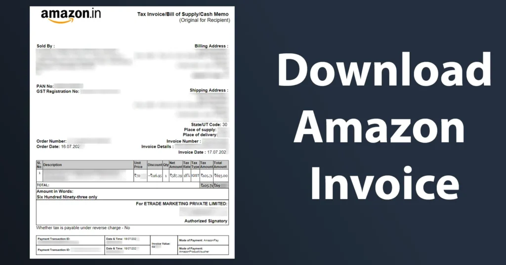 Download Amazon Invoice