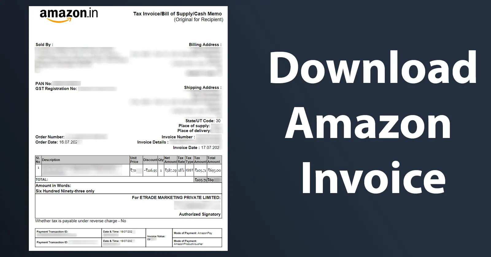 How to Download Amazon Invoice from app or website » Reveal That