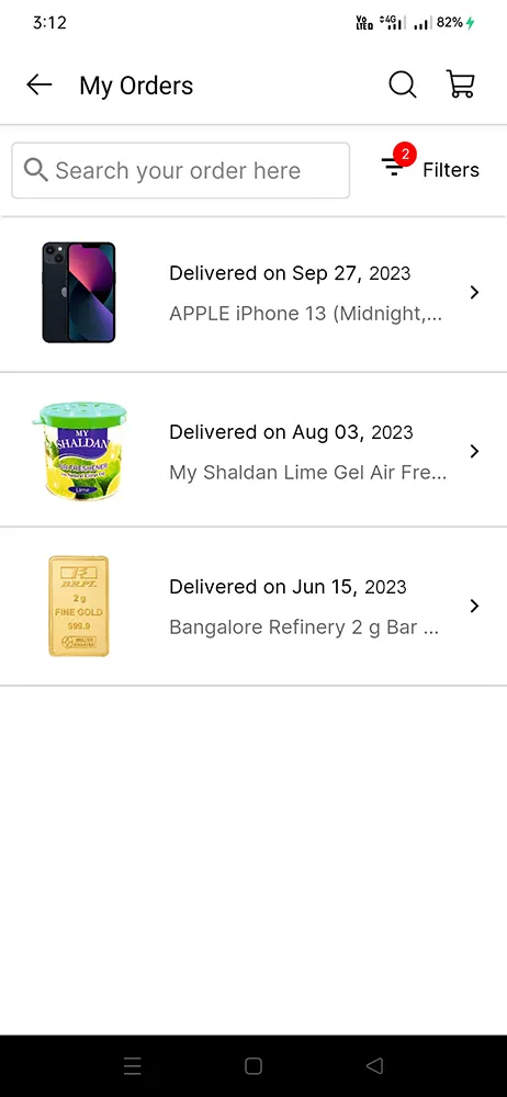 Flipkart My Orders