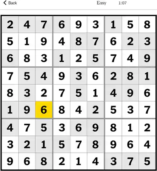 NYT Sudoku Easy 13th September 2023