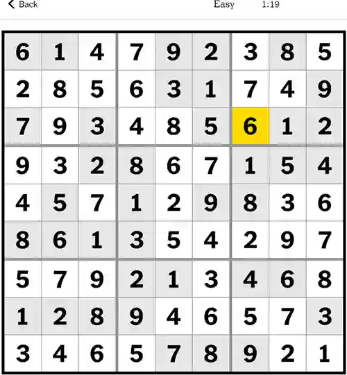 NYT Sudoku Easy 15th September 2023