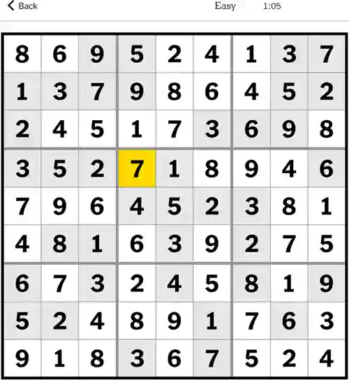 NYT Sudoku Easy 16th September 2023