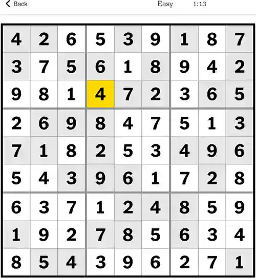NYT Sudoku Easy 18th September 2023