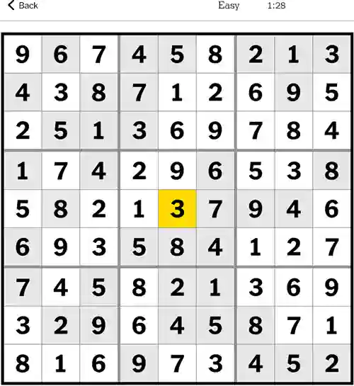 NYT Sudoku Easy 19th September 2023