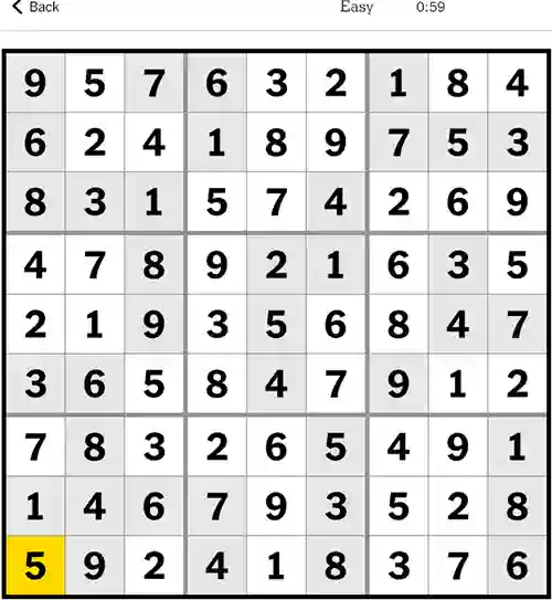 NYT Sudoku Easy 20th September 2023