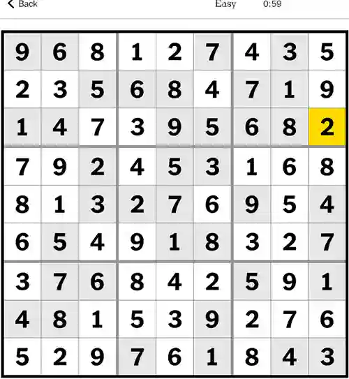 NYT Sudoku Easy 23rd September 2023