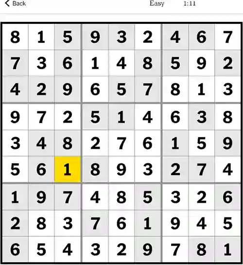 NYT Sudoku Easy 24th September 2023