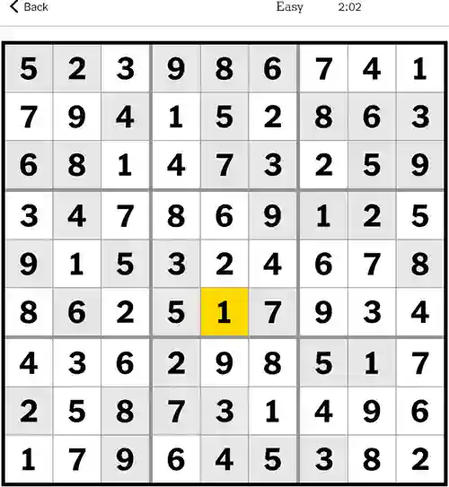 NYT Sudoku Easy 30th September 2023