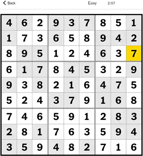 NYT Sudoku Easy 5th September 2023