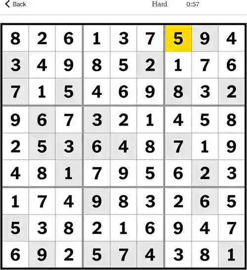 NYT Sudoku Hard 16th September 2023