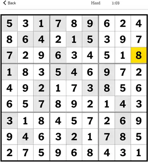 NYT Sudoku Hard 18th September 2023