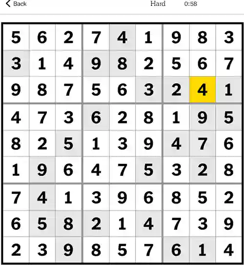 NYT Sudoku Hard 19th September 2023