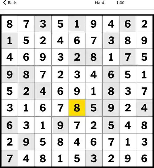 NYT Sudoku Hard 1st October 2023