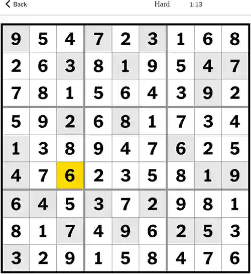 Sudoku NYT Hard Answers 27th September 2023