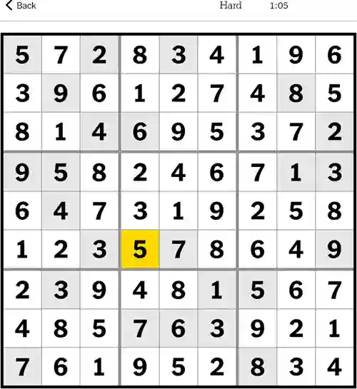 NYT Sudoku Hard 4th September 2023