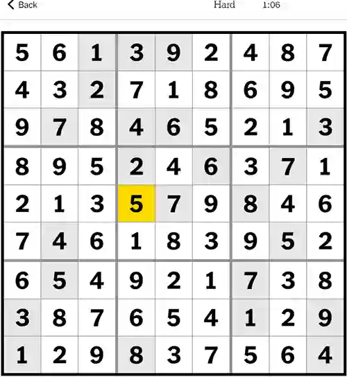 NYT Sudoku Hard 5th September 2023