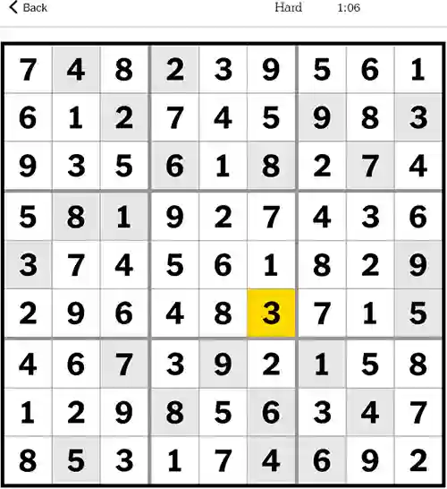 NYT Sudoku Hard 6th September 2023