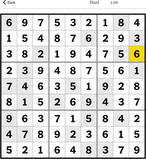 NYT Sudoku Hard 7th September 2023