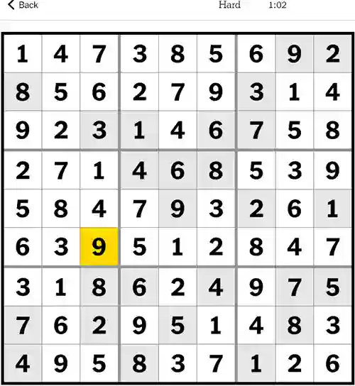 NYT Sudoku Hard 8th September 2023