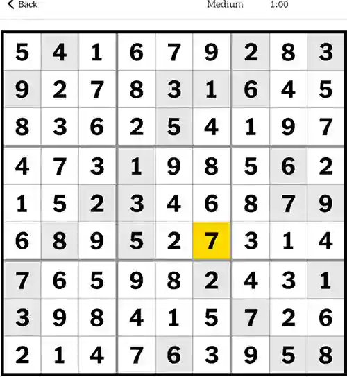 NYT Sudoku Medium 10th September 2023