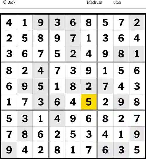 NYT Sudoku Medium 11th September 2023