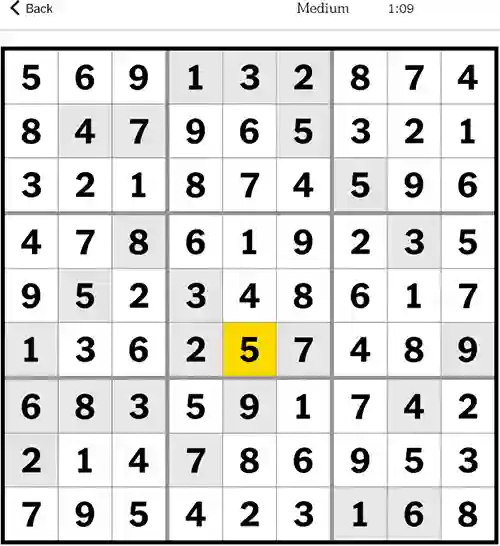 NYT Sudoku Medium 13th September 2023
