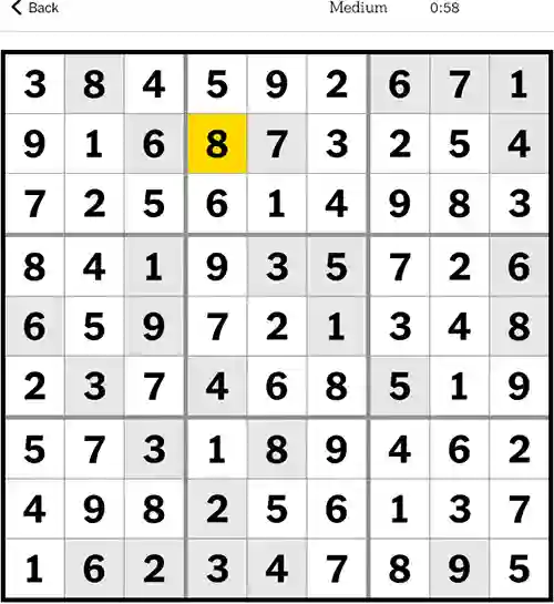 NYT Sudoku Medium 15th September 2023