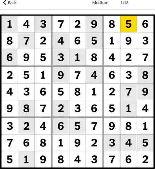 NYT Sudoku Medium 16th September 2023